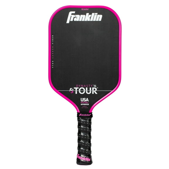 Franklin Sports Pro Pickleball Paddles - FS Tour Series Carbon Fiber Pickleball Paddles - Official USA Pickleball (USAPA) Approved Paddles - Dynasty Pro Player Paddle - 16mm Polymer Core - Pink