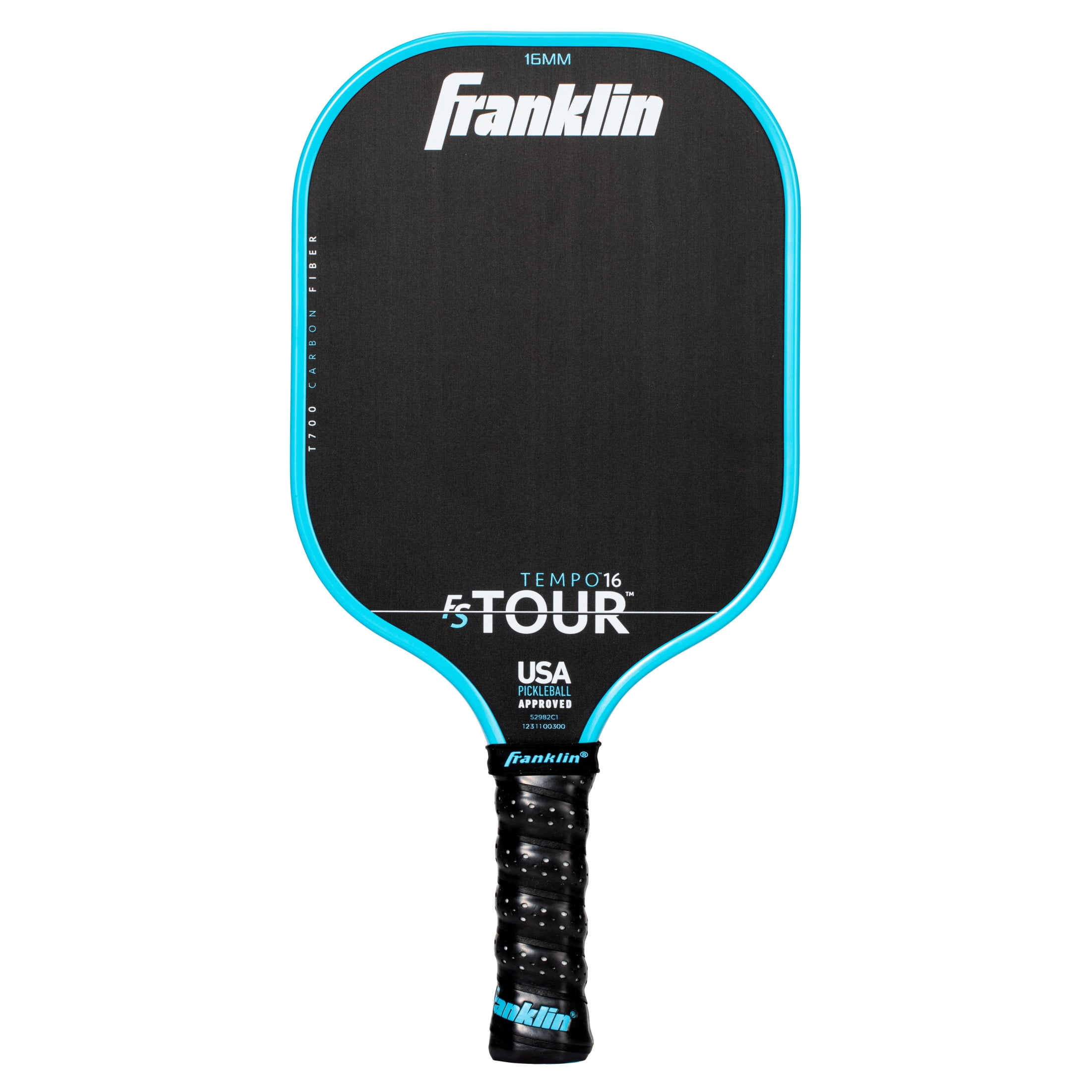 Franklin Sports Pro Pickleball Paddles - FS Tour Series Carbon Fiber Pickleball Paddles - Official USA Pickleball (USAPA) Approved Paddles - Tempo Pro Player Paddle - 16mm Polymer Core - Blue