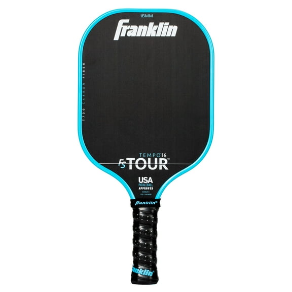 Franklin Sports Pro Pickleball Paddles - FS Tour Series Carbon Fiber Pickleball Paddles - Official USA Pickleball (USAPA) Approved Paddles - Tempo Pro Player Paddle - 16mm Polymer Core - Blue