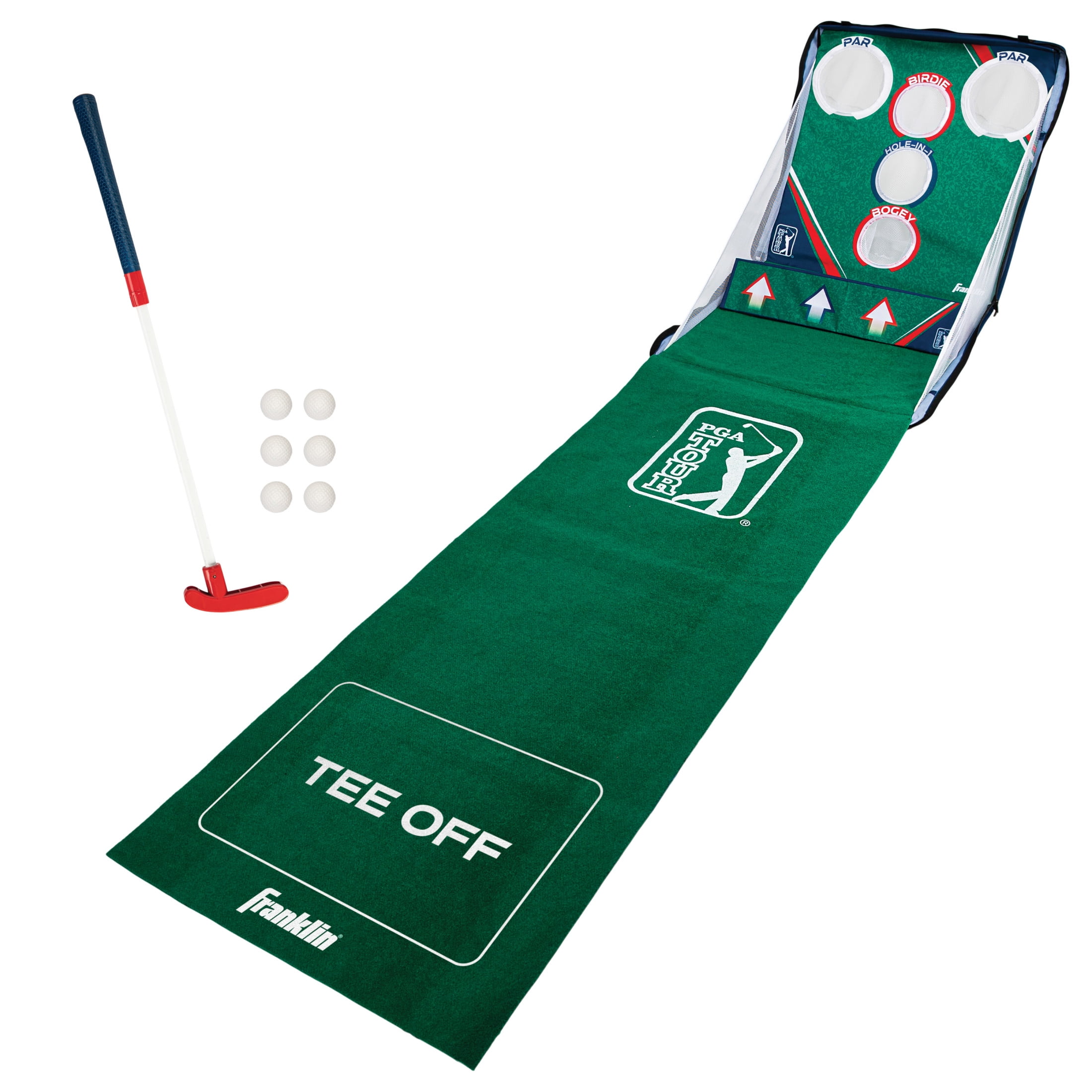 Adjustable Indoor/Outdoor Golf Putting Green Game Set with Foam Balls