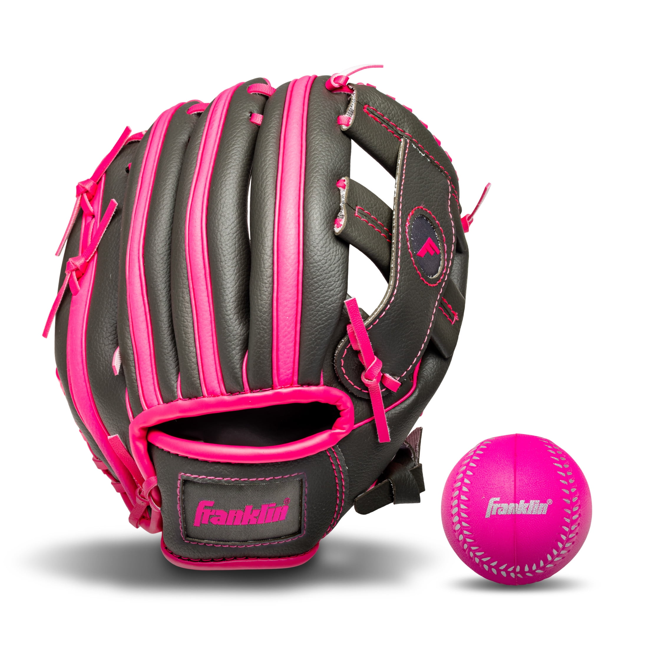 Franklin Sports RTP Kids Teeball Glove + Ball Set, 9.5 in, Pink