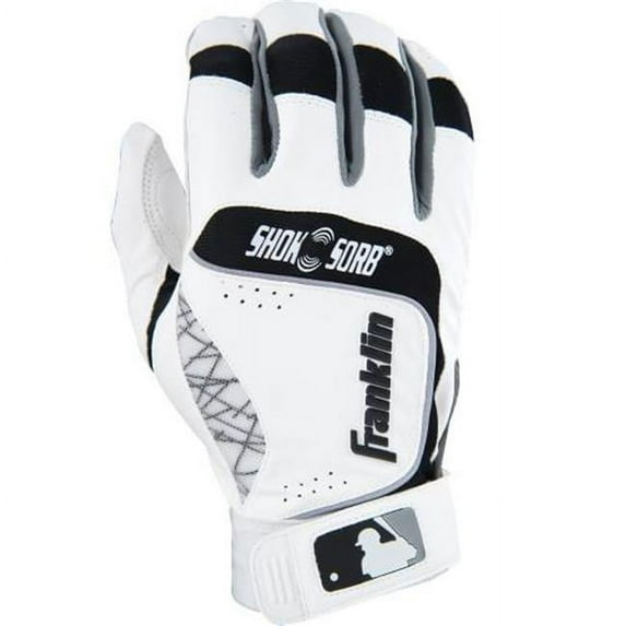 Franklin Sports Shok-Sorb Neo Batting Glove White/Black Youth Large