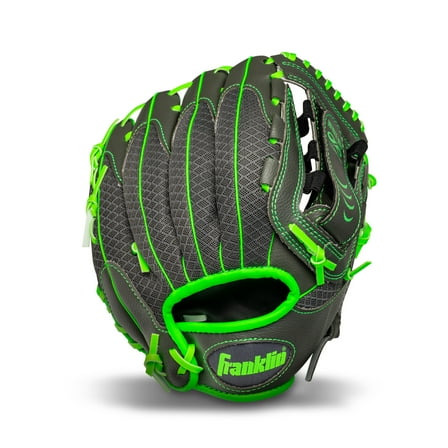 Franklin Sports Kids Baseball Glove - Youth Baseball, Softball + Tball Glove for Boys + Girls - Shok Sorb Glove - Right Hand Throw - Green - 10.5"