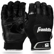 Franklin Sports Shok-Sorb X Batting Gloves - Black/Black - Adult Large