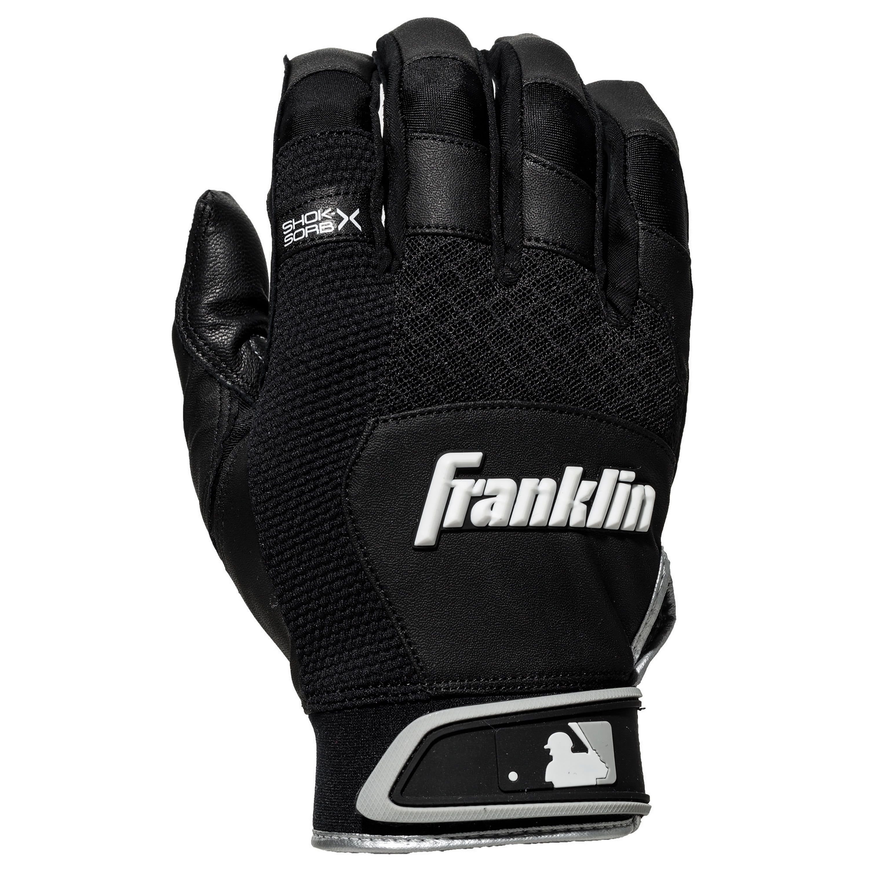 Franklin Sports ShokSorb X Batting Gloves Black/Black Youth Small