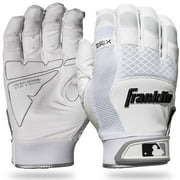 Franklin Sports Shok-Sorb X Batting Gloves - White/White - Adult Medium