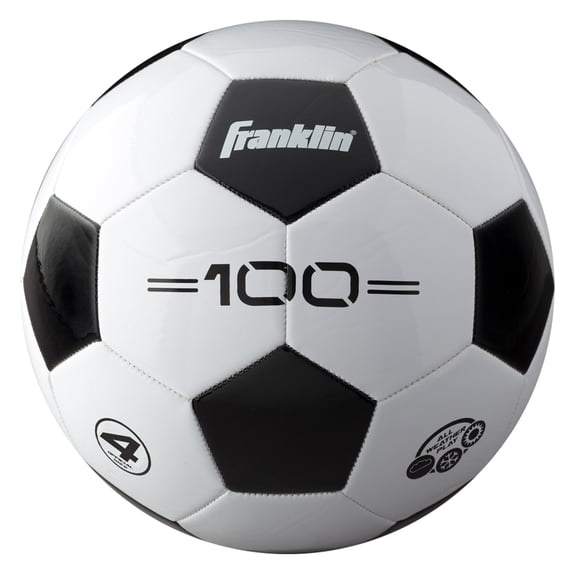 Franklin Sports Traditional Style Soccer Ball - Official Size 4 F-100 Soccer Ball - Youth Soccer Ball