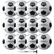 Franklin Sports Size 4 Competition 100 Soccer Balls - 12 Pack Deflated with Pump