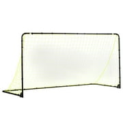 Franklin Sports Backyard Portable Soccer Goal - Competition Steel All Weather Soccer Goals - Easy Assembly Official Size Net for Practice + Training - 12' Feet x 6' Feet - Black