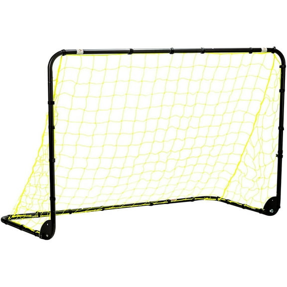 Franklin Sports Backyard Portable Soccer Goal - Competition Folding Steel Soccer Goals - Easy Assembly Practice + Training Soccer Net - Mini Foldable Outdoor Soccer Goal - 4' Feet x 6' Feet - Black