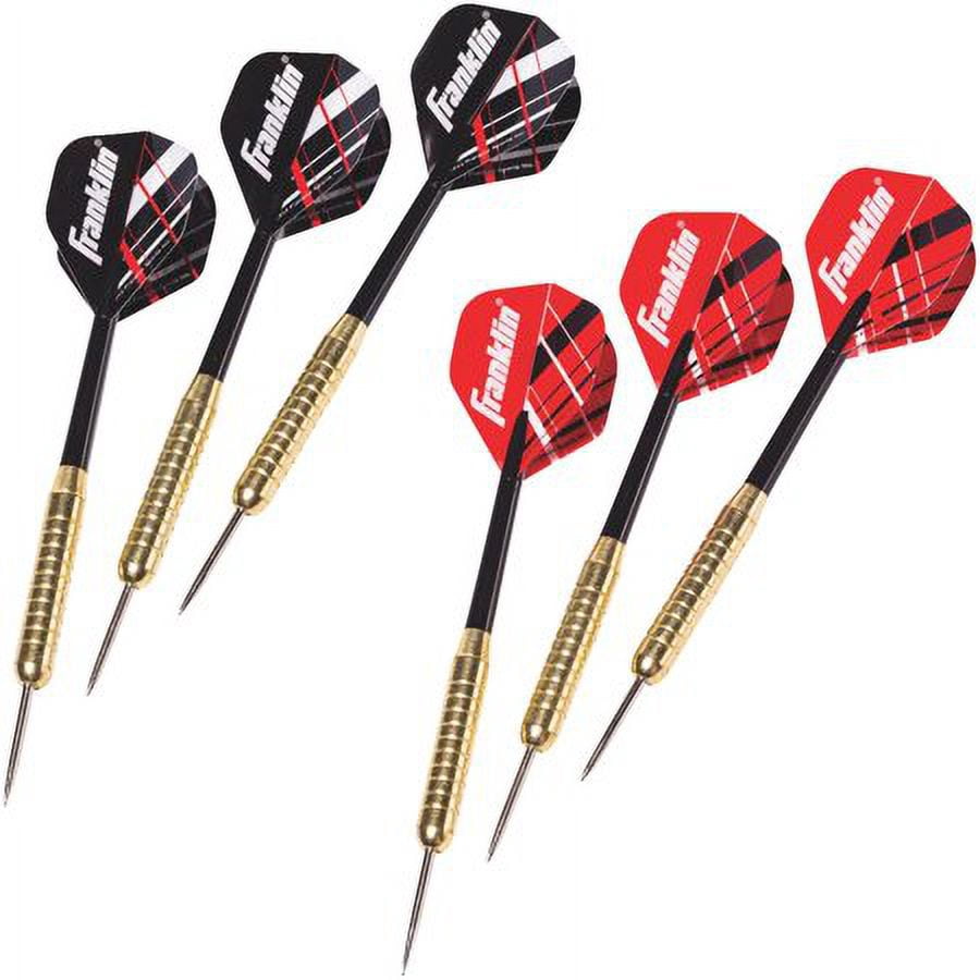 Franklin Sports Steel Tip Darts Set - 6 Pack of 18 Gram Steel