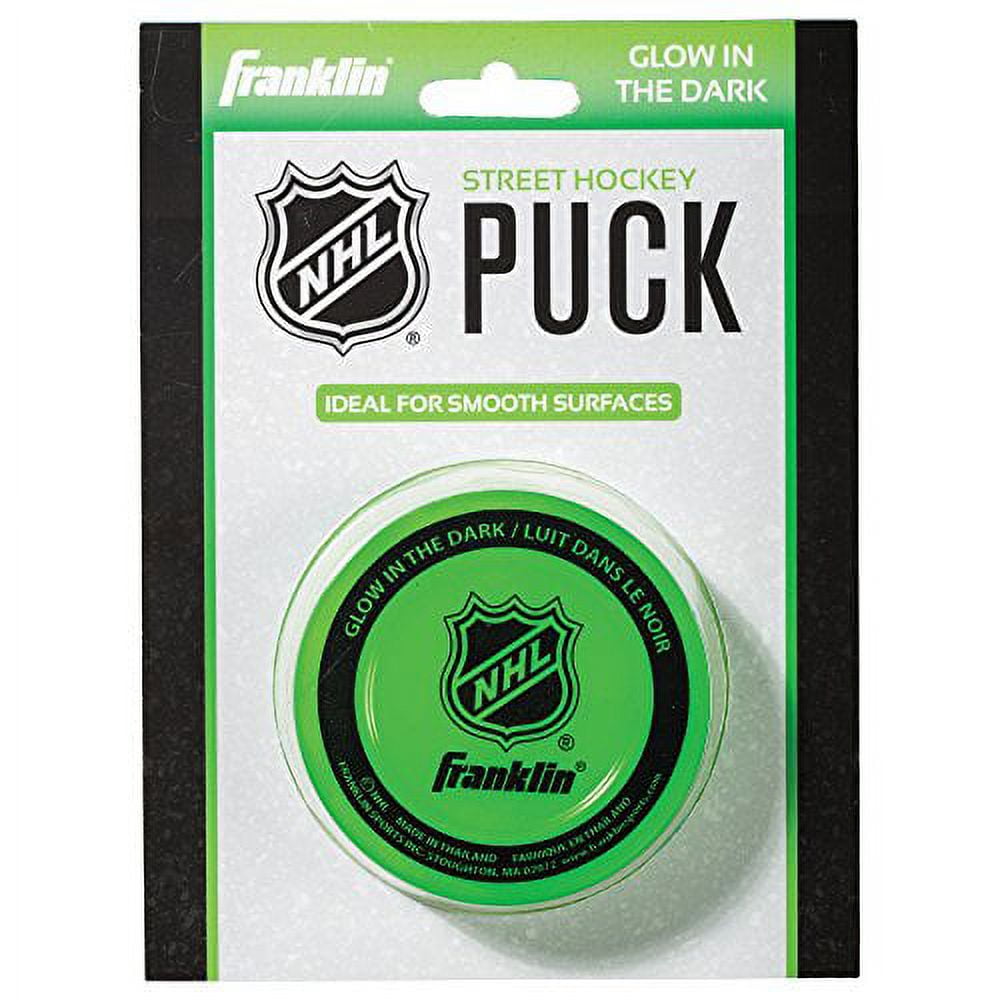 Franklin Sports Street Hockey Puck Glow in The Dark Outdoor Hockey