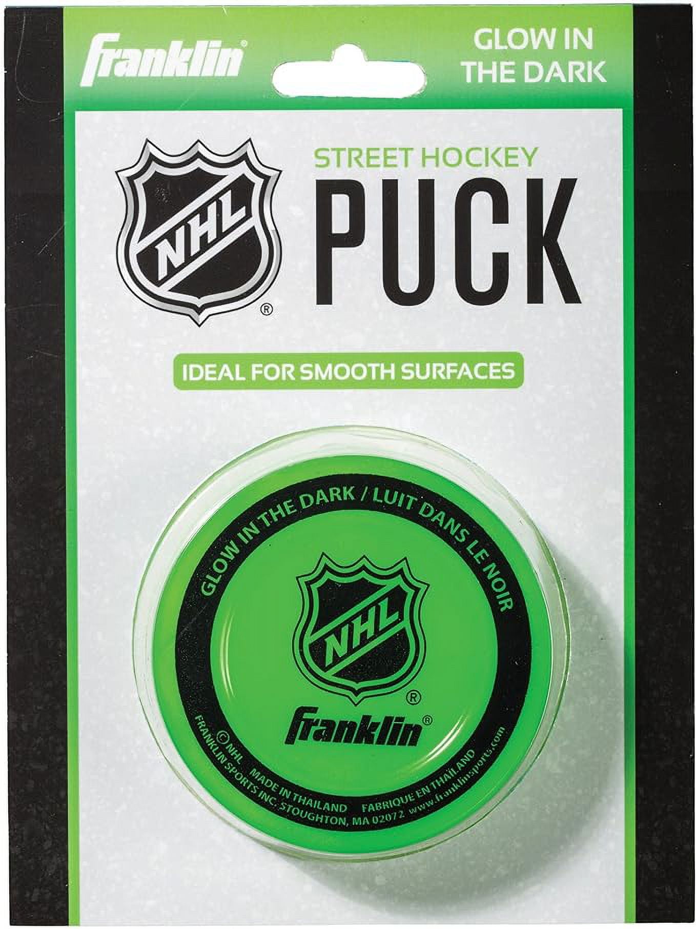 Franklin Sports Street Hockey Puck Glow in The Dark Outdoor Hockey