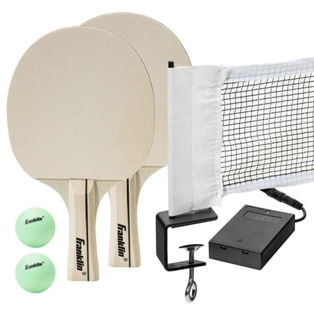 Franklin Sports Table Tennis Paddles, Net, and Ball Set - LED Light Up Net and Glow in the Dark Paddles and Balls - (2) Paddles and (2) Table Tennis Balls