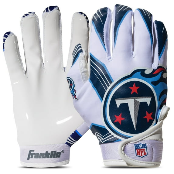 Franklin Sports Tennessee Titans Youth NFL Football Receiver Gloves - Official NFL Team Logos - Kids Football Gear + Accessories - Youth XS/S Pair