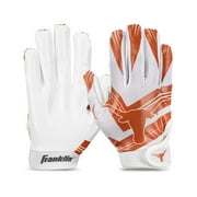 Franklin Sports Texas Longhorns Kids Football Receiver Gloves - Youth Official NCAA College Team Football Gloves - Silicone Palm Receiver Gloves for Kids Ages 7 -10 - Youth Small/Extra Small