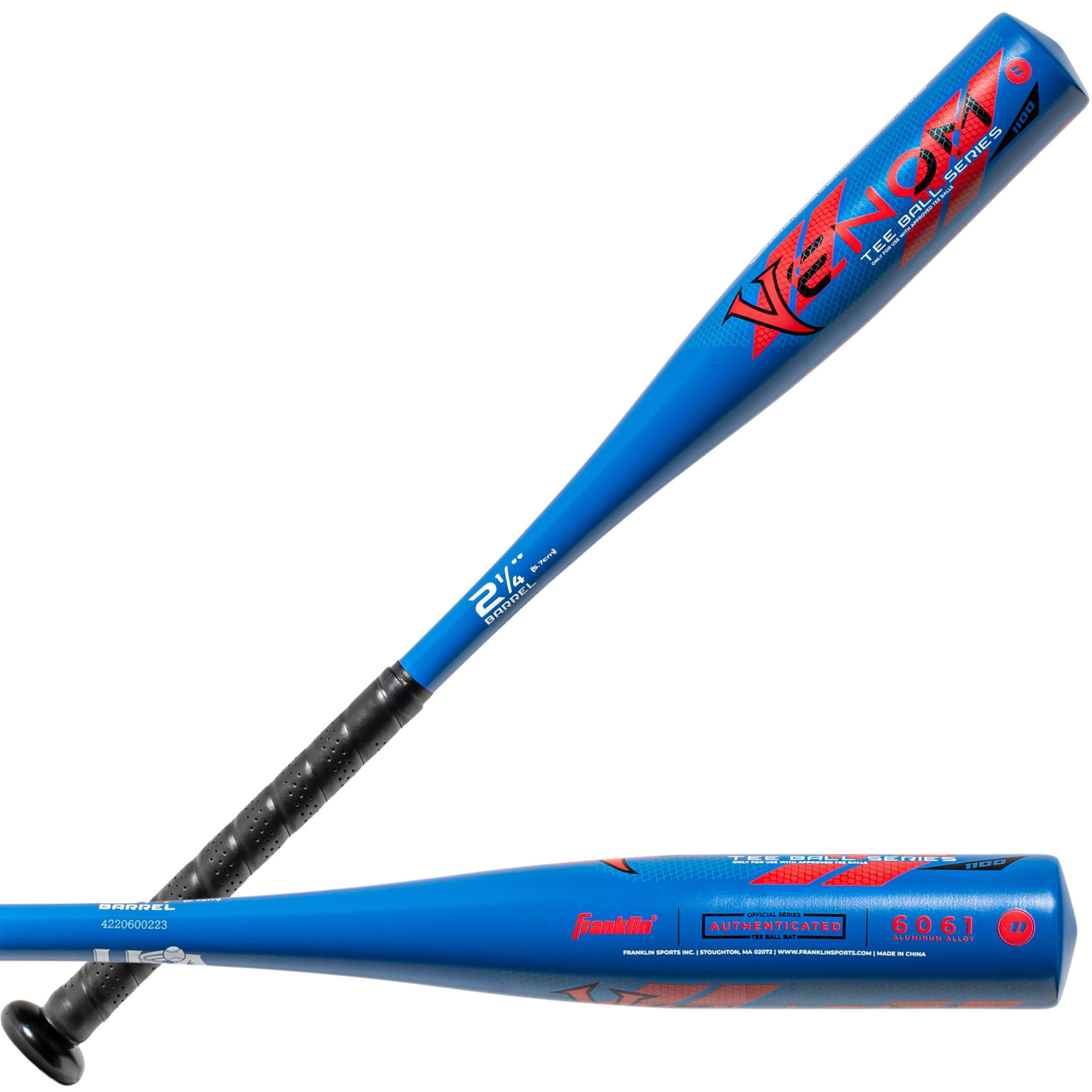 Franklin Sports Venom 1100 Youth Aluminum Teeball Bat, 24 in/13 oz