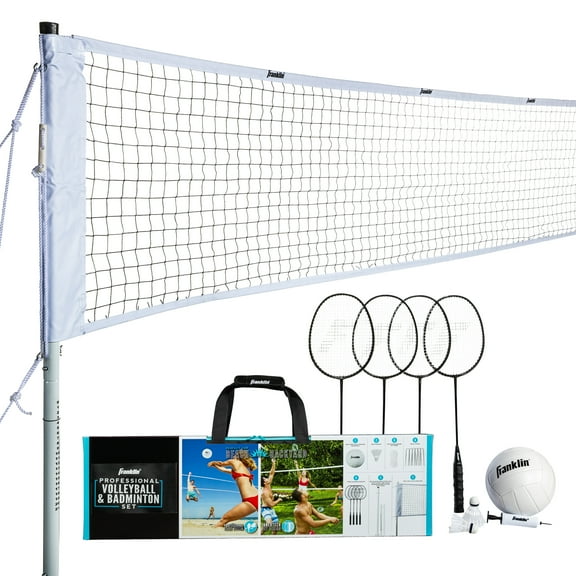 Franklin Sports Volleyball & Badminton Combo - Professional Set