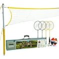 thumbnail image 1 of Franklin Sports Volleyball and Badminton Family Set - Volleyball, Pump, Badminton Rackets, Birdies, Net, and Adjustable Polls - Beach or Backyard Setup, 1 of 7