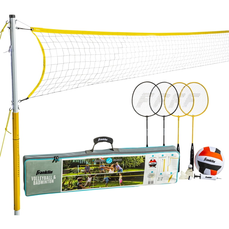 Franklin Sports Volleyball & Badminton Family Set, 20'x1.5' net
