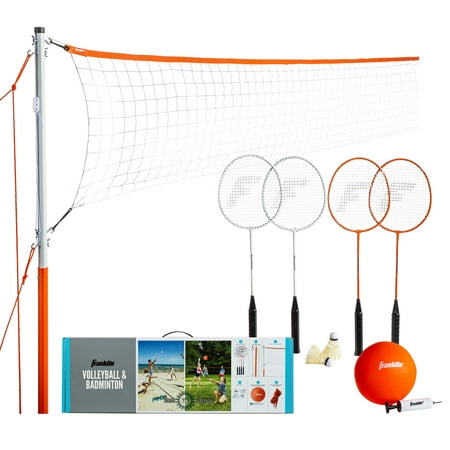 Franklin Sports Volleyball + Badminton Net Sets - Full Set - Starter