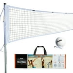 Franklin Sports Volleyball Set - Backyard Volleyball Net with Ball, Portable Net & Ground Stakes - Beach or Backyard Outdoor Game Set - Professional