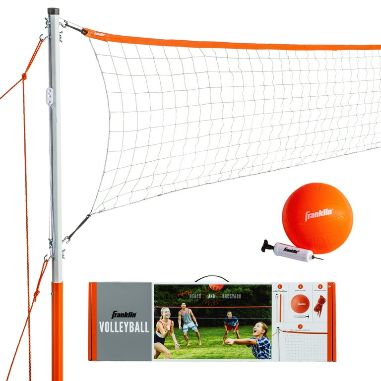  Franklin Sports Volleyball & Badminton Combo Set - Portable  Backyard Volleyball & Badminton Net Set - Volleyball, Rackets & Birdie  Included - Pro : Sports & Outdoors