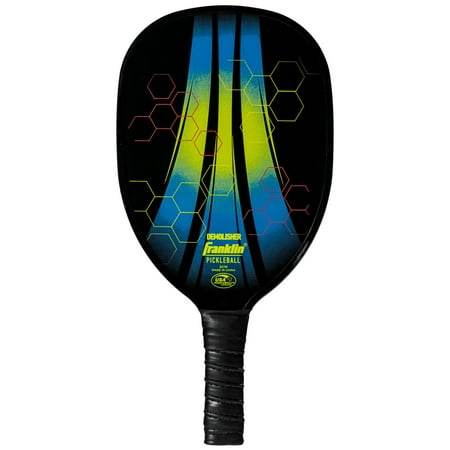 Franklin Sports Wooden Pickleball Paddle - Demolisher - Black, Blue, Yellow - 11oz