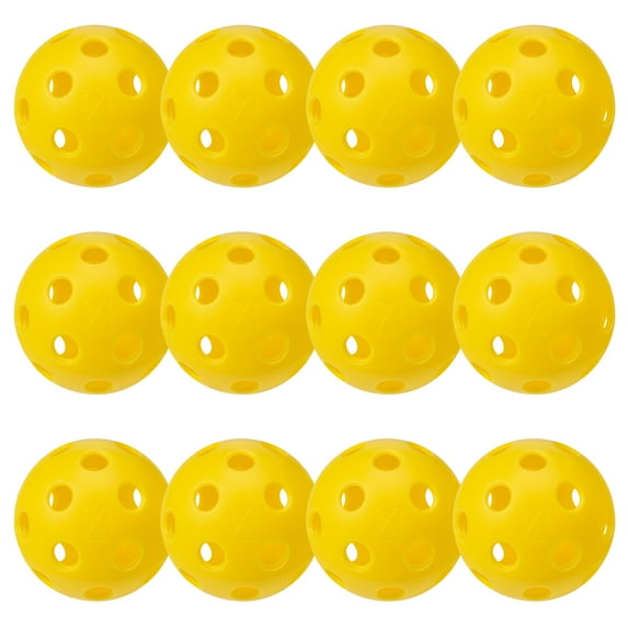 Franklin Sports X-26 Indoor Pickleballs - Official Size - Yellow - 12 Pack