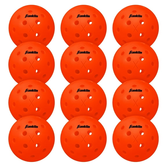 Franklin Sports X-40 Outdoor Pickleballs - Official Size - Ember - 12 Pack