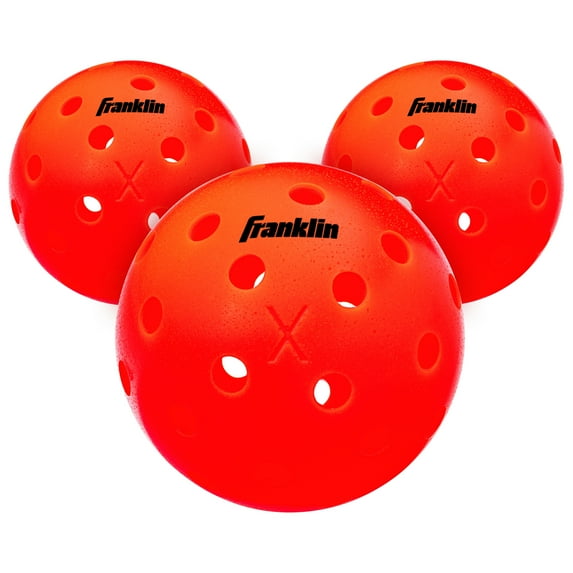 Franklin Sports X-40 Outdoor Pickleballs - Official Size - Ember - 3 Pack