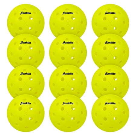 Franklin Sports X-40 Outdoor Pickleballs - Official Size - Yellow - 12 Pack