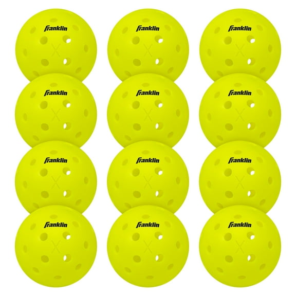 Franklin Sports X-40 Outdoor Pickleballs - Official Size - Yellow - 12 Pack