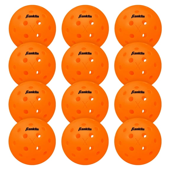 Franklin Sports X-40 Outdoor Pickleballs, Lava, 12 Pack