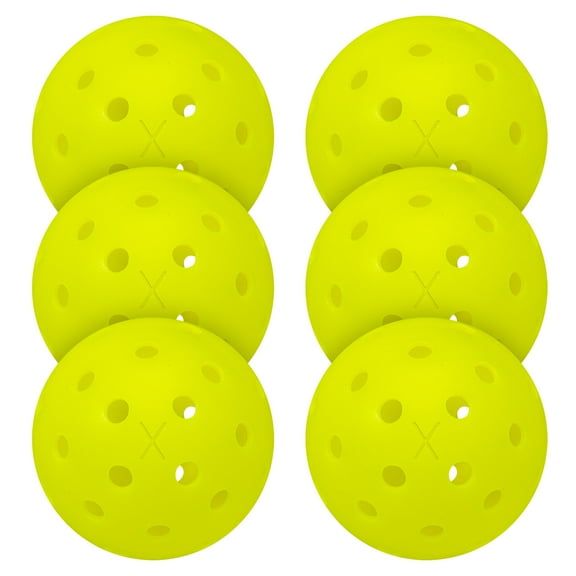 Franklin Sports X-40 Outdoor Pickleballs - USAPA - Regulation Size - Optic Yellow - 6 Pack - 0.92oz