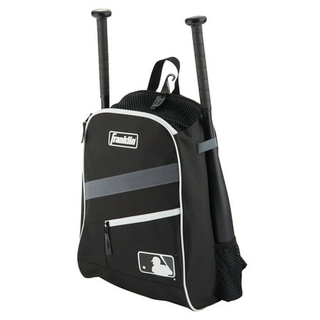 Franklin Sports Youth Baseball Backpack Bag - MLB Batpack - Black/Gray