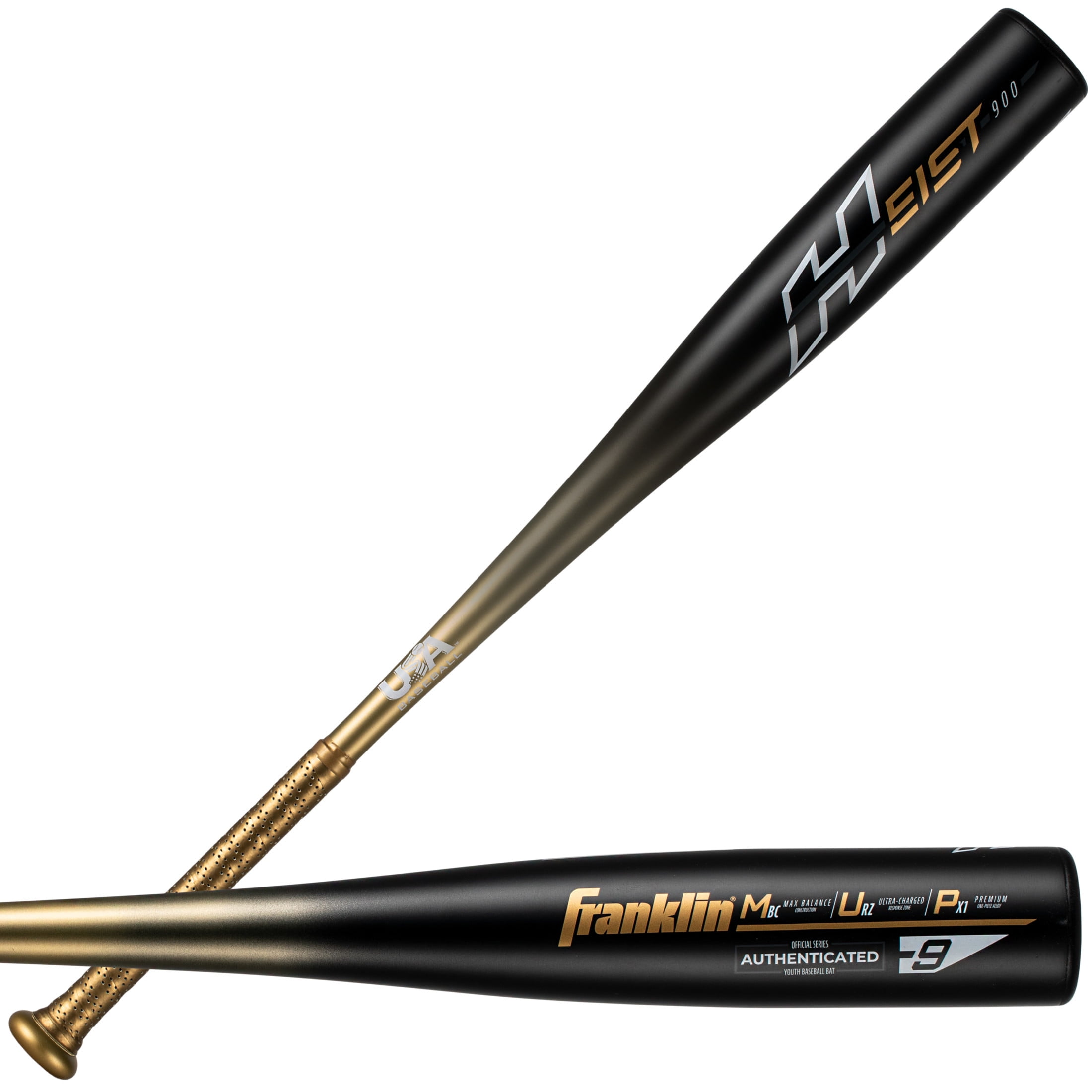 Franklin Sports Heist 900 Youth Aluminum Baseball Bat, 30 in/21 oz, Drop -9, Black