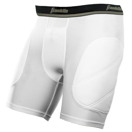 Franklin Sports Youth Baseball Compression Sliding Shorts with Cup Pocket, Black, Youth Large