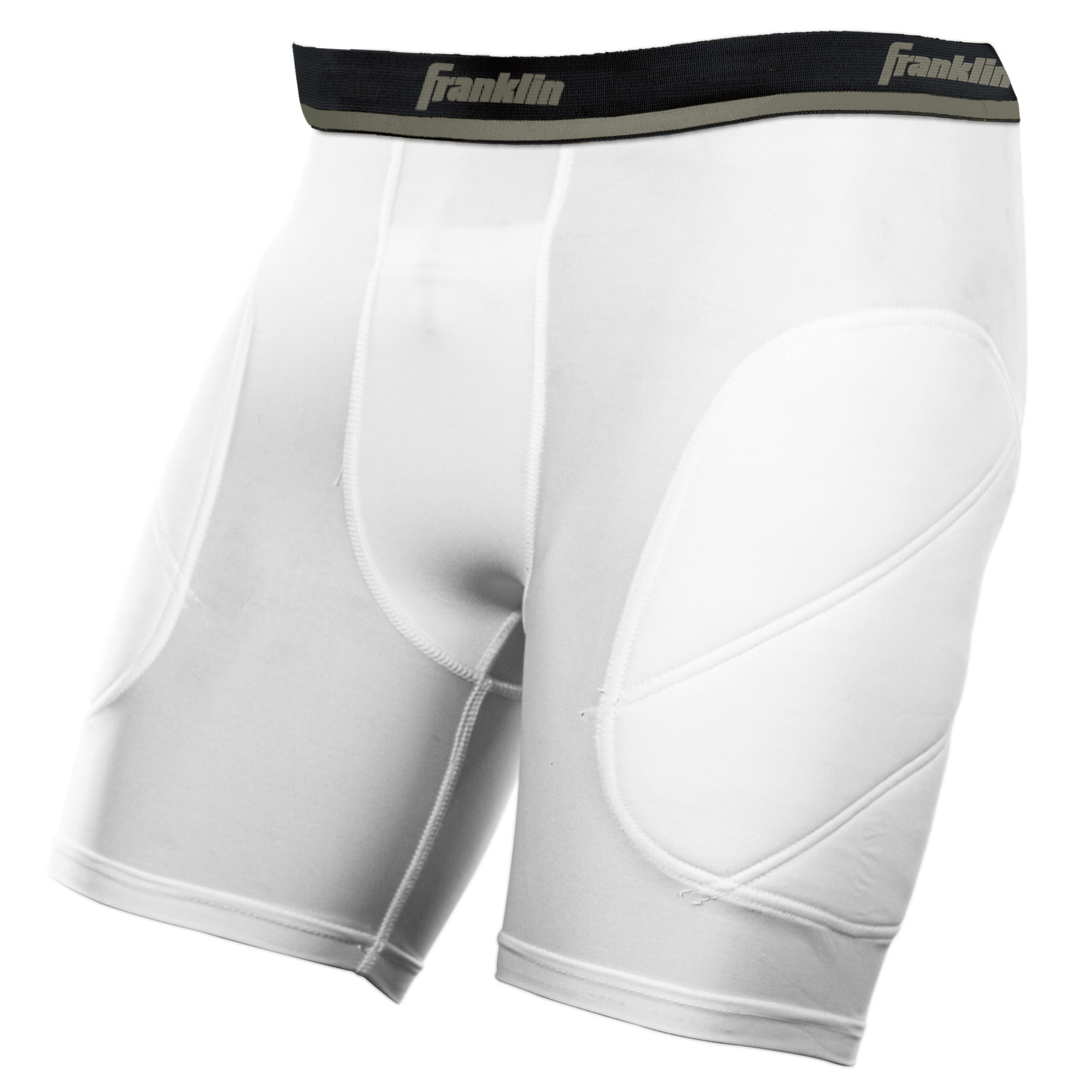 Franklin Sports Youth Baseball Compression Sliding Shorts with Cup Pocket, Black, Youth Medium