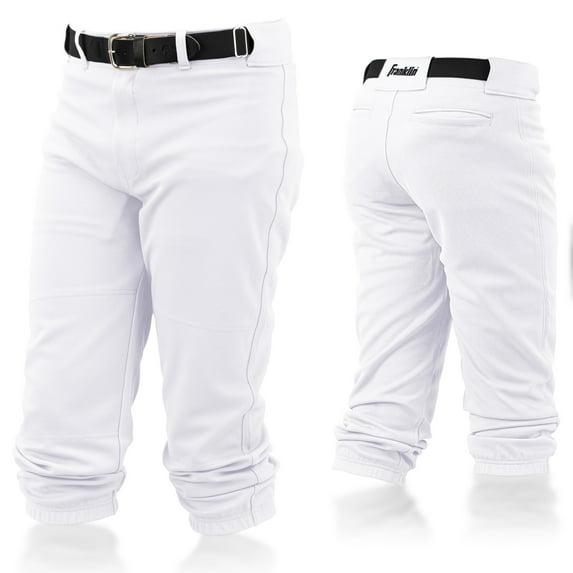 Franklin Sports Youth Baseball + Softball Pants - Kids Knicker Pants - White - Youth XL