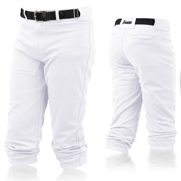 Franklin Sports Youth Classic Fit Baseball + Softball Pants, White, Youth Large