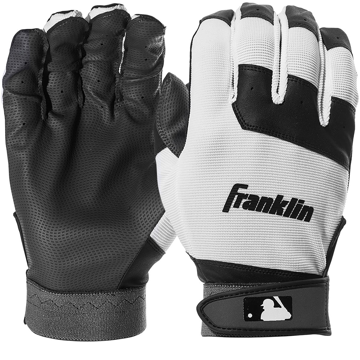 Franklin Sports Youth Flex Batting Gloves Black/White Youth Small