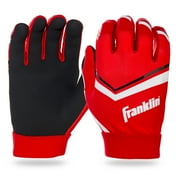 Franklin Sports Youth Football Receiver Gloves - Shoktak Youth Gloves - Kids Football Gloves - High Grip Football Gloves - Red - Youth Small