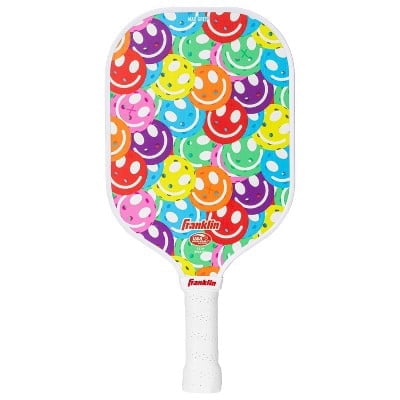 Franklin Sports Youth Paddle - Smiley Face Graphic: Fiberglass Racquet for Pickleball