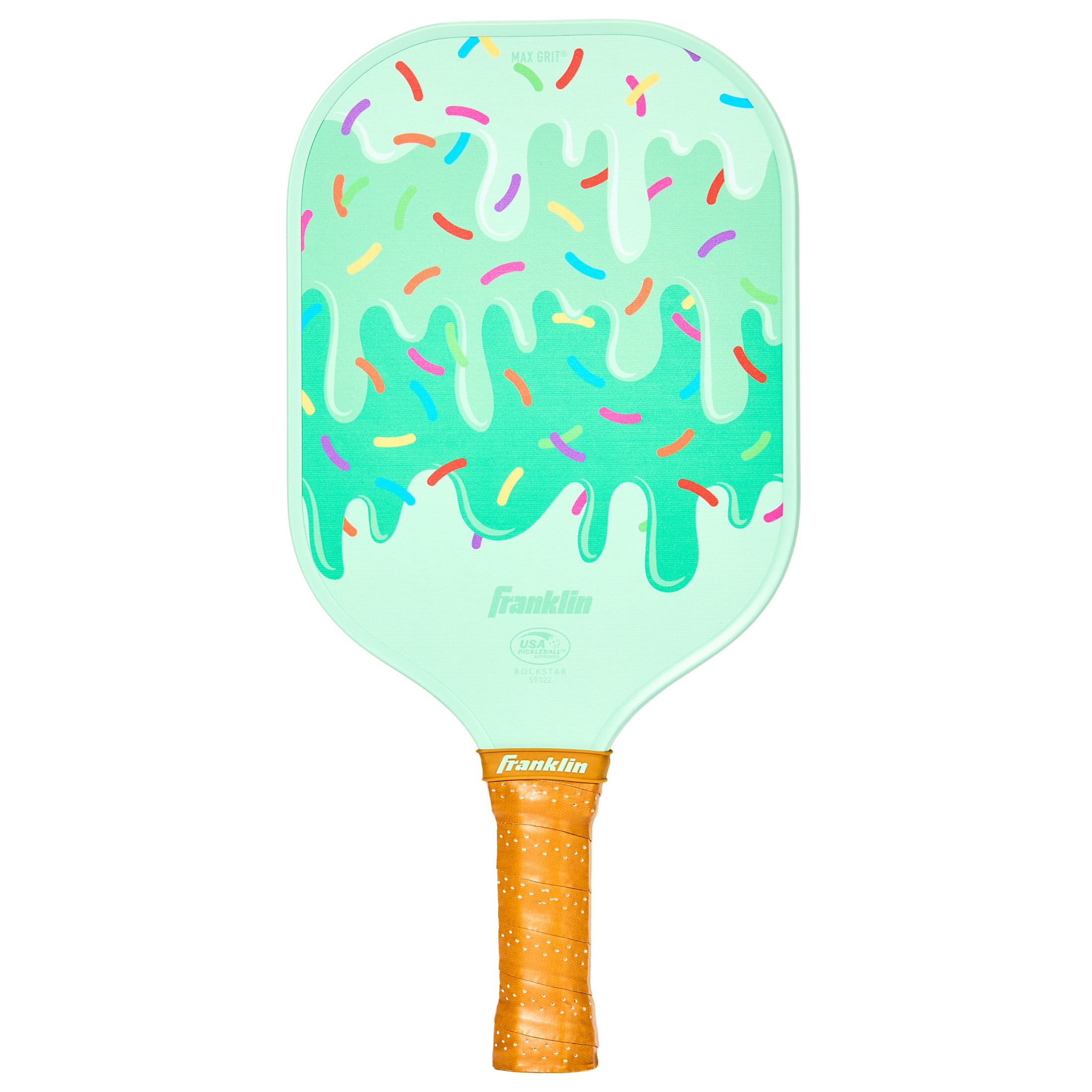 Franklin Sports Youth Pickleball Paddle - Pickleball Paddles for Kids - Max Grit Fiberglass Surface - Polypropylene Core - USA Pickleball (USAP) Approved - Ice Cream