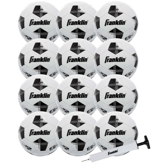 Franklin Sports Youth Soccer Balls F100 Size 4 12 Pack White