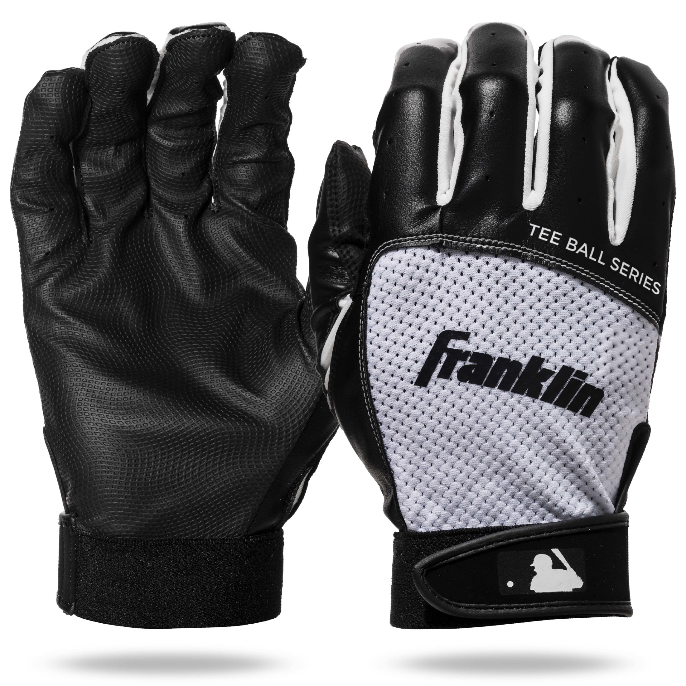 Franklin Sports Youth Teeball Flex Series Batting Gloves (XX-Small, Black/White)
