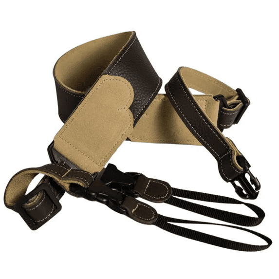 Franklin Strap - 2.5'' Glove Leather with Suede Backing and Quick Release Loops - Banjo Strap - Chocolate