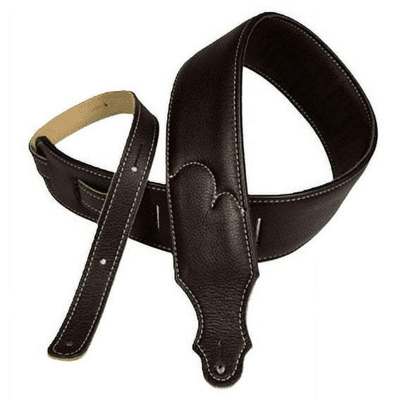 Franklin Strap - 2.5'' Padded Glove with Foam Core - Guitar Strap - Chocolate with Natural Stitching