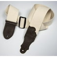 thumbnail image 1 of Franklin Strap - 2'' cotton - Guitar Strap - Natural with Chocolate End Tab, 1 of 2